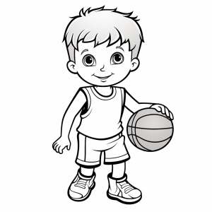 Basketball - Basketball player coloring picture for kids