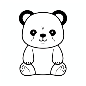 Bear - Panda coloring picture to print