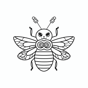 Bee - Bee coloring page for kids