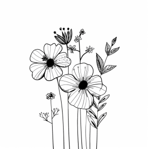 Blossom - Flower meadow coloring picture for children