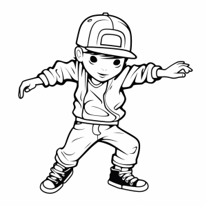 Breakdance - Breakdance coloring picture for kids