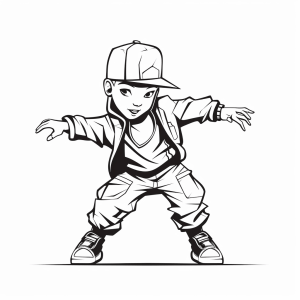 Breakdance - Cool breakdance movement to color in