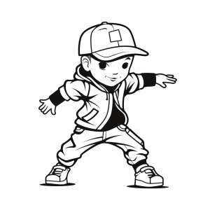 Breakdance - Breakdancer coloring picture: combine dancing and colors