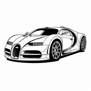 Bugatti - Bugatti sports car drawing to color in