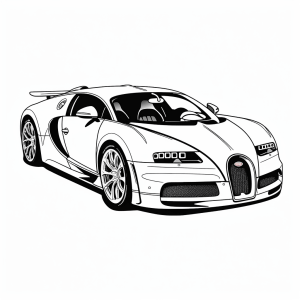 Bugatti - Coloring picture of a fast sports car