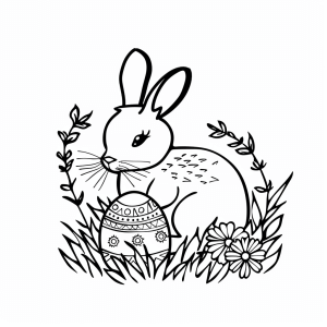 Bunny - Adorable bunny coloring picture for children