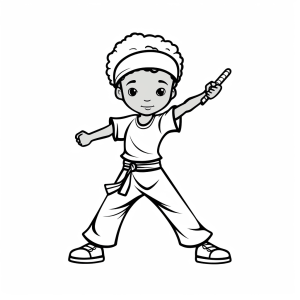 Capoeira - Capoeira dance coloring page