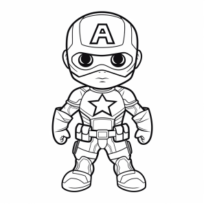 Captain America - Free coloring picture: Young superhero