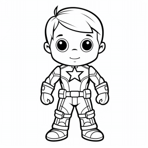 Captain America - Little superhero coloring page for children