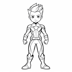 Captain Marvel - Captain Marvel superhero coloring page