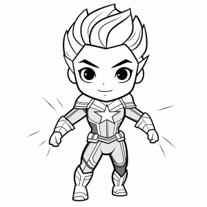 Captain Marvel - Captain Marvel superhero coloring page