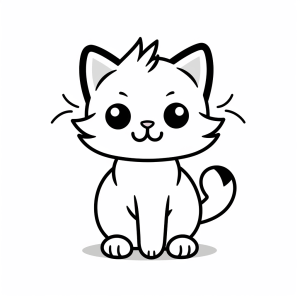 Cat - Coloring picture: Cute cat to color in