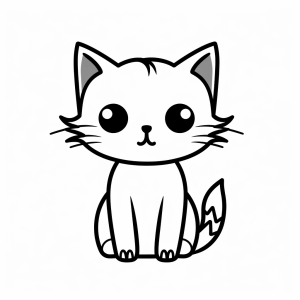 Cat - Free coloring page template: Cute cat