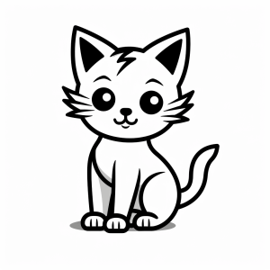 Cat - Cute cat coloring drawing