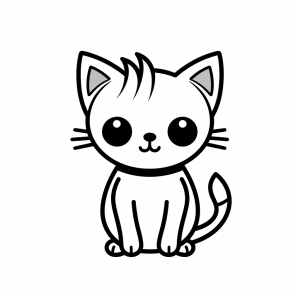 Cat - Cute cat coloring page to print out