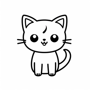 Cat - Playful kitten coloring picture for kids