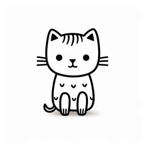 Cat - Cute cat coloring picture to download