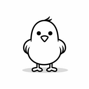 Chicken - Cute chick coloring picture