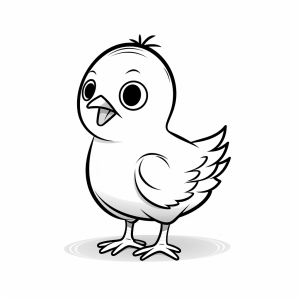 Chicken - Cute chick coloring picture