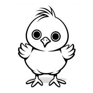 Chicken - Adorable chick coloring picture