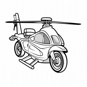 Chopper - Helicopter motorcycle coloring picture for kids