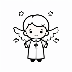 Christ Child - Christmas coloring fun: angel shape