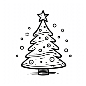 Christmas tree - Festive Christmas tree to color in