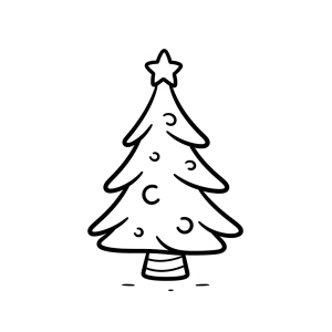 Christmas tree - Festive Christmas tree to color in