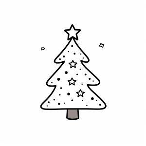 Christmas tree - Christmas tree coloring page for children