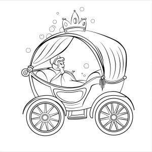 Cinderella carriage - Cinderella carriage ride coloring picture