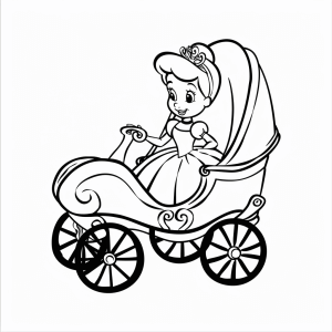 Cinderella carriage - Cinderella carriage ride to color in