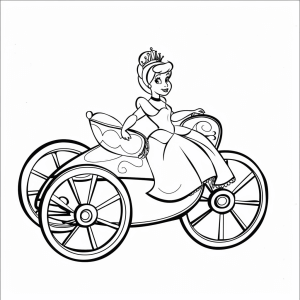 Cinderella carriage - Princess in carriage coloring page