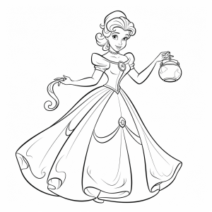 Cinderella - Cinderella coloring motif for children