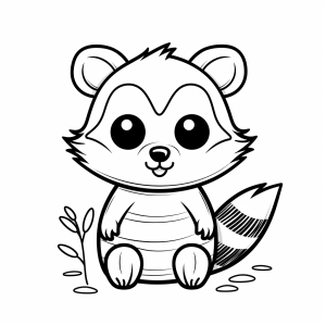 Circus animals - Funny circus raccoon coloring page