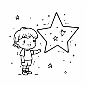 Circus performers - Circus performer with twinkle star coloring page