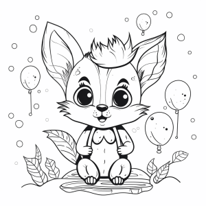 Circus poster - Circus fox baby coloring page