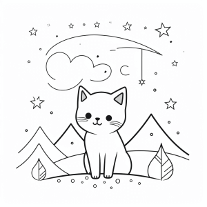 Circus poster - Circus magic cat coloring page