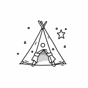 Circus tent - Circus tent coloring page for kids