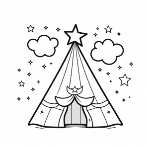 Circus tent - Circus tent coloring adventure for children