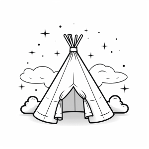 Circus tent - Circus tent coloring picture for children