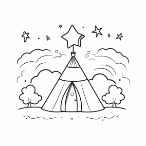 Circus tent - Circus tent coloring page - Colorful painting fun