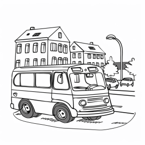 City car in traffic at night - City car at night coloring page