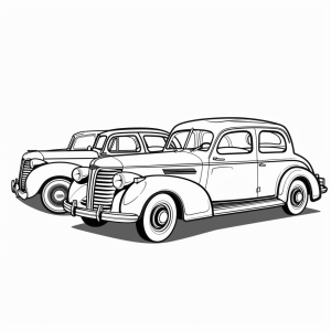 Classic Car Show - Classic Car Parade coloring page