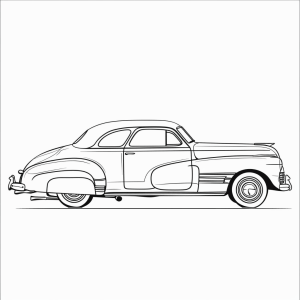 Classic Car Show - Old car coloring picture