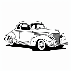 Classic Car Show - Coloring picture of a classic vintage car