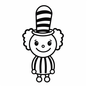 Clown - Happy clown coloring picture