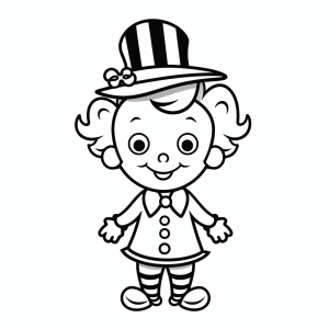 Clown - Cheerful clown coloring template