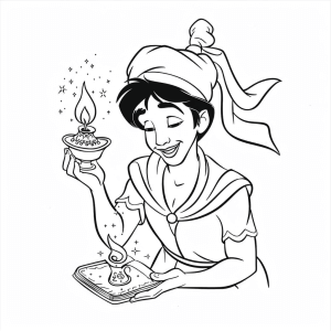 Coloring page - Aladdin and the magic lamp - Aladdin's magic lamp coloring picture