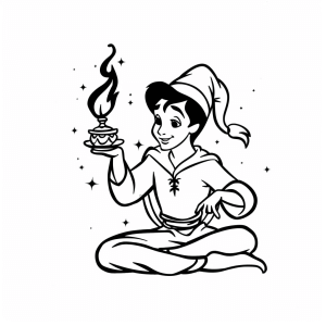 Coloring page - Aladdin and the magic lamp - Aladdin and the magic lamp - coloring picture