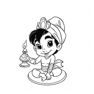 Coloring page - Aladdin and the magic lamp - Aladdin and the magic lamp